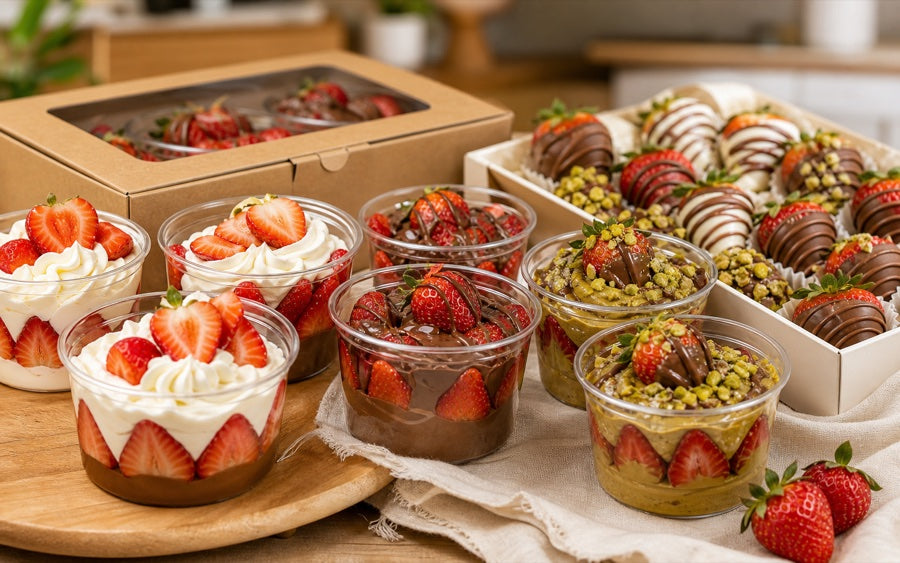 Fresas con crema o chocolate
