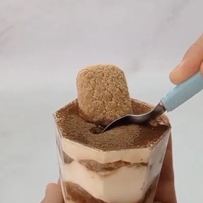 Tiramisú en vaso preparado por Fernanda